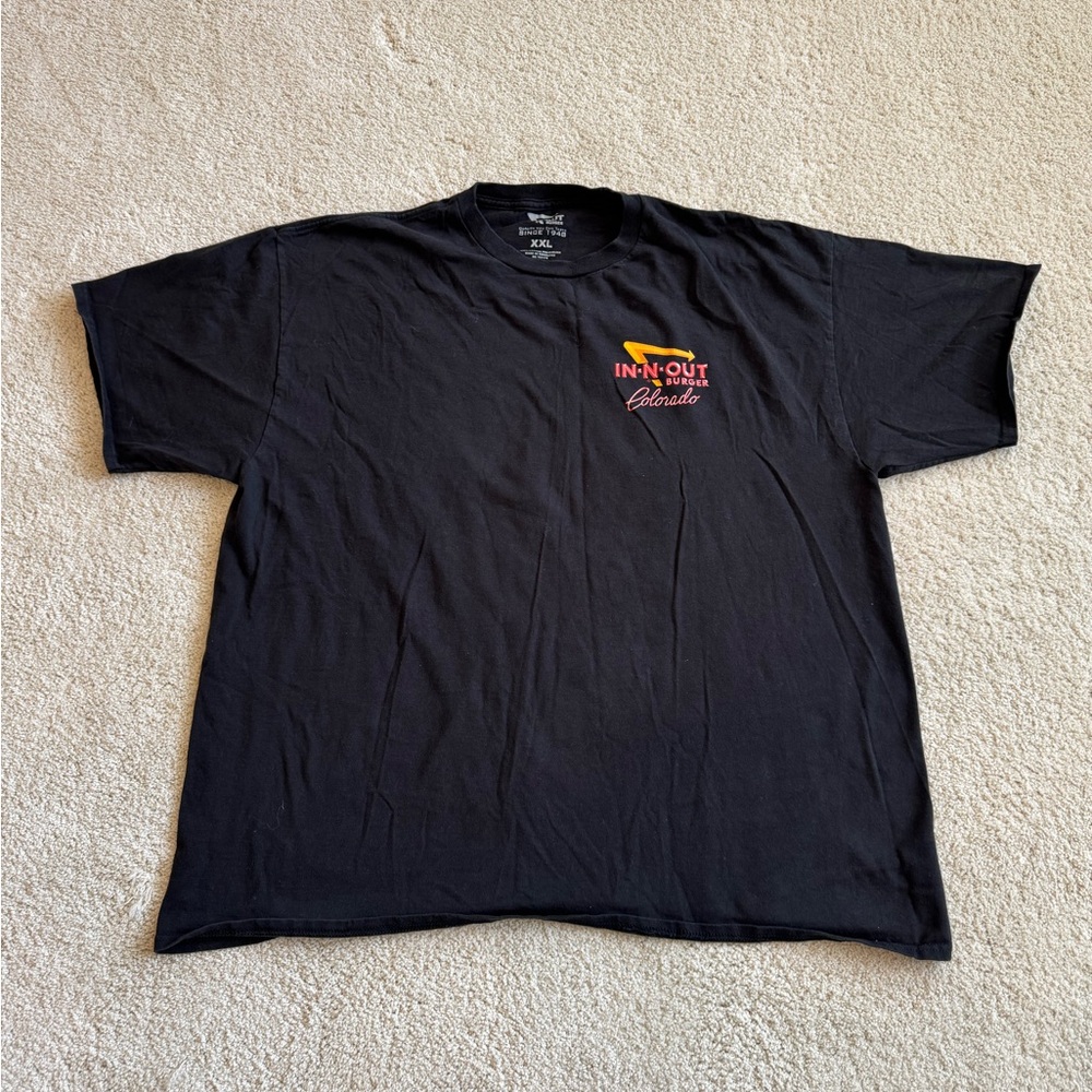 Black Short Sleeve Tee with Colorful Graphic